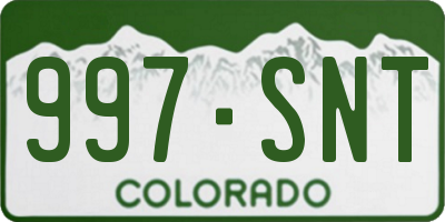 CO license plate 997SNT