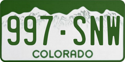 CO license plate 997SNW