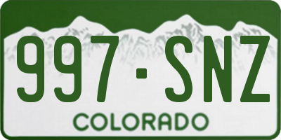 CO license plate 997SNZ