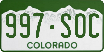 CO license plate 997SOC