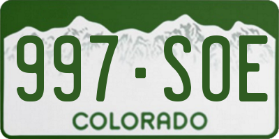 CO license plate 997SOE