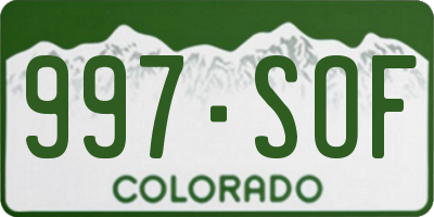 CO license plate 997SOF
