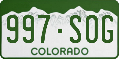 CO license plate 997SOG