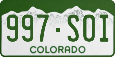 CO license plate 997SOI
