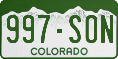 CO license plate 997SON