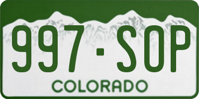 CO license plate 997SOP