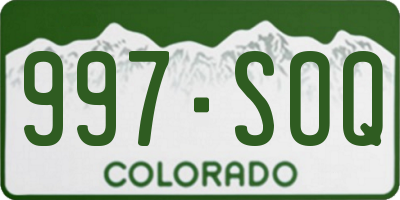 CO license plate 997SOQ
