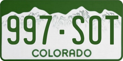 CO license plate 997SOT
