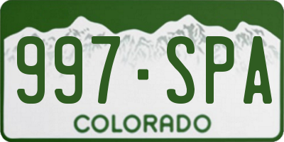 CO license plate 997SPA