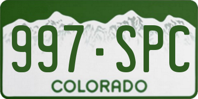 CO license plate 997SPC