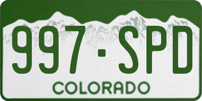 CO license plate 997SPD