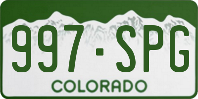 CO license plate 997SPG