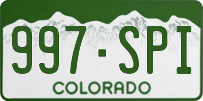 CO license plate 997SPI