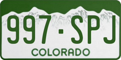 CO license plate 997SPJ