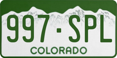 CO license plate 997SPL