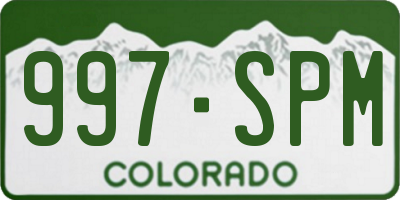 CO license plate 997SPM