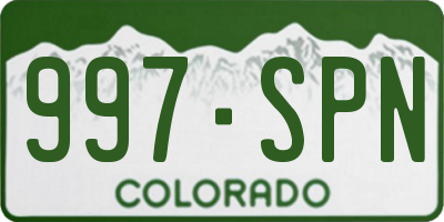 CO license plate 997SPN