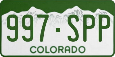CO license plate 997SPP