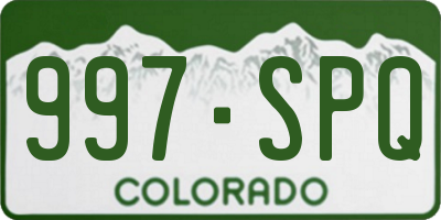 CO license plate 997SPQ