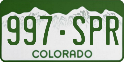 CO license plate 997SPR