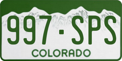 CO license plate 997SPS