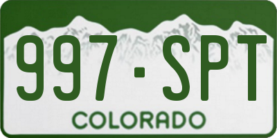 CO license plate 997SPT