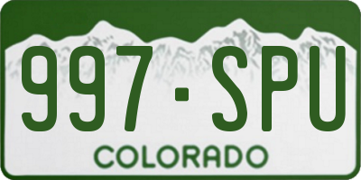 CO license plate 997SPU
