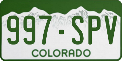 CO license plate 997SPV