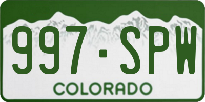 CO license plate 997SPW