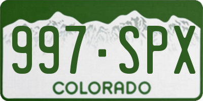 CO license plate 997SPX