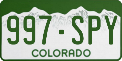 CO license plate 997SPY