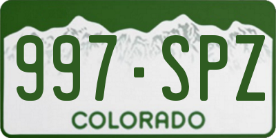 CO license plate 997SPZ
