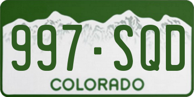 CO license plate 997SQD