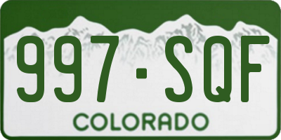 CO license plate 997SQF