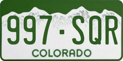 CO license plate 997SQR