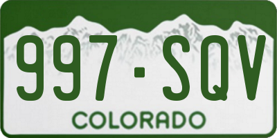 CO license plate 997SQV