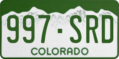 CO license plate 997SRD