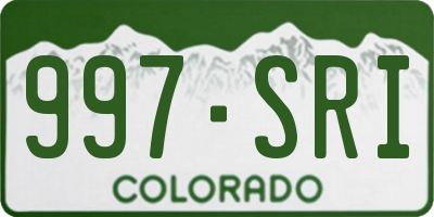 CO license plate 997SRI