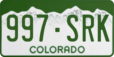 CO license plate 997SRK