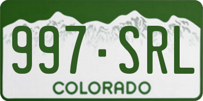 CO license plate 997SRL