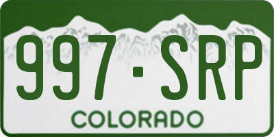 CO license plate 997SRP
