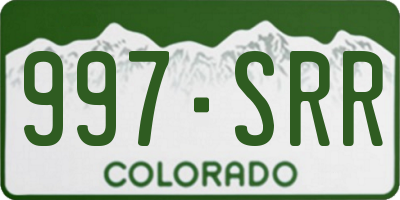 CO license plate 997SRR