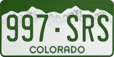 CO license plate 997SRS