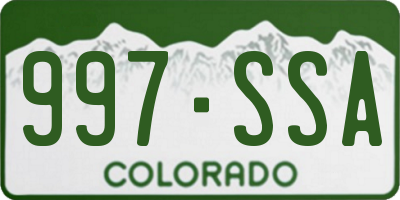CO license plate 997SSA