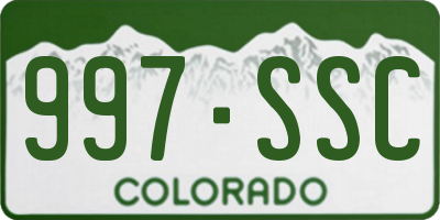CO license plate 997SSC