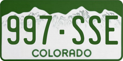 CO license plate 997SSE