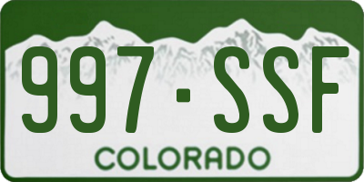 CO license plate 997SSF