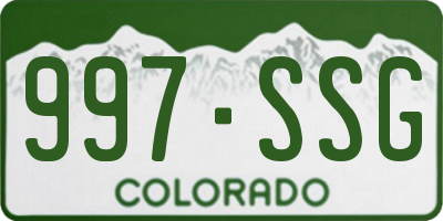 CO license plate 997SSG