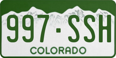 CO license plate 997SSH