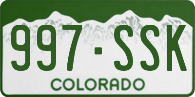 CO license plate 997SSK